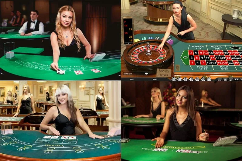 Dealer memimpin permainan pada meja kasino live