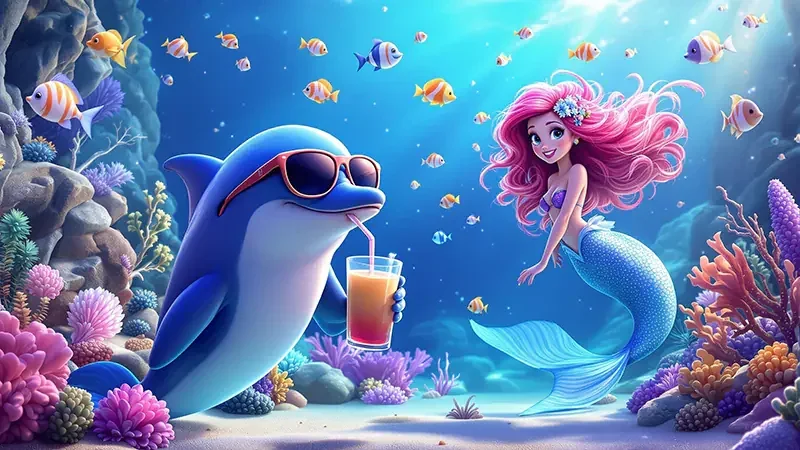 Ilustrasi arena tembak ikan bawah laut untuk sesi arcade AMAN33